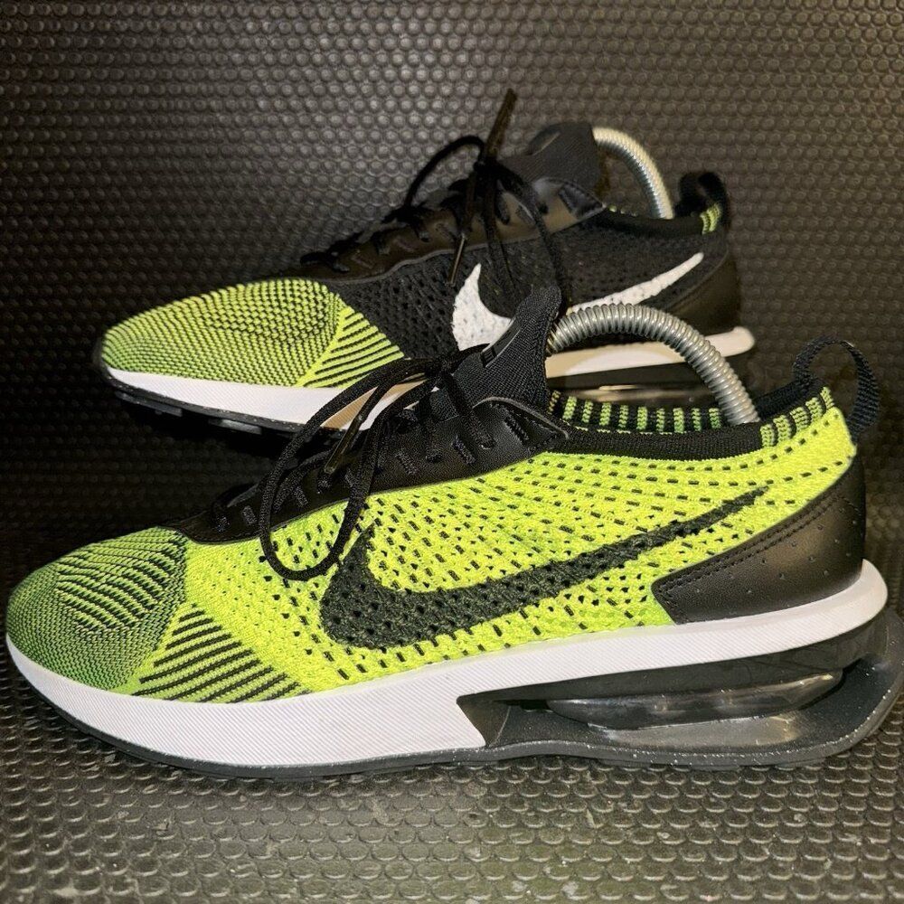 Nike Air Max Flyknit Racer Volt Green Black Running Shoes Womens Size 9.5